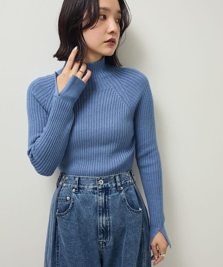 Green Parks「・Petit Fleur ボトルネックリブニット」|ニット・セーター|