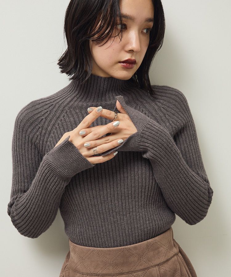 Green Parks「・Petit Fleur ボトルネックリブニット」|ニット・セーター|