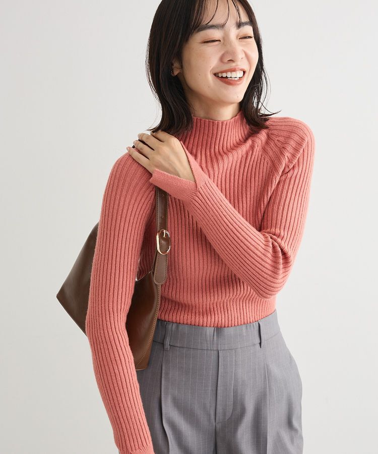 Green Parks「・Petit Fleur ボトルネックリブニット」|ニット・セーター|Pink