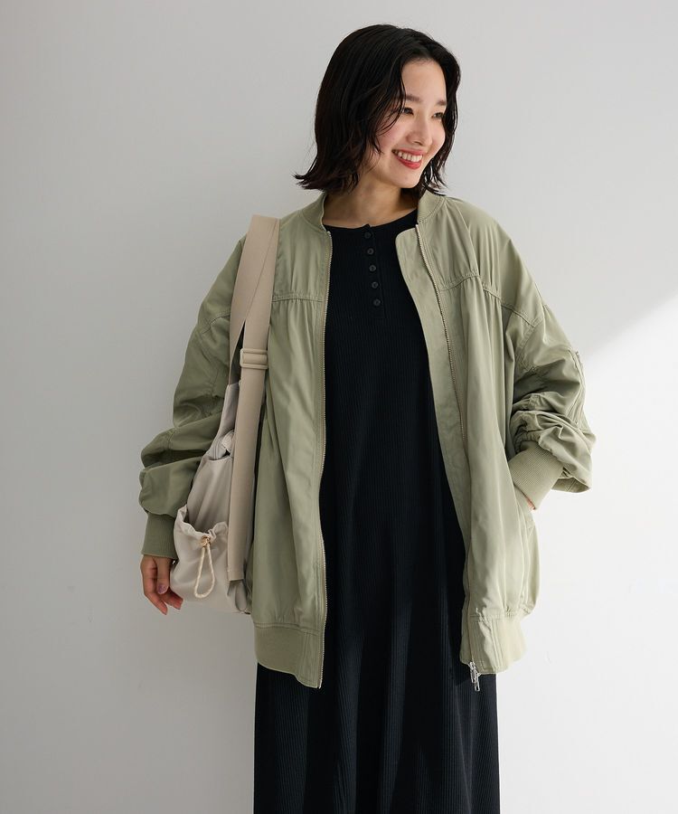 Green Parks「ボリュームギャザーMA-1」|ブルゾン・スタジャン|Khaki