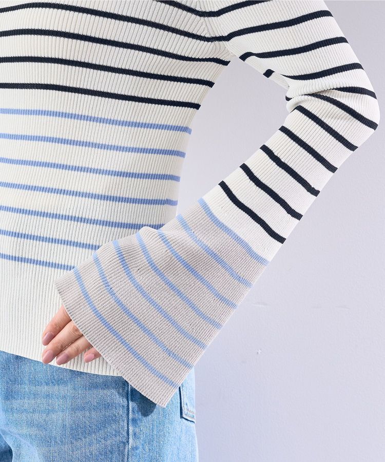 YECCA VECCA「マルチボーダー柄ニット」|ニット・セーター|