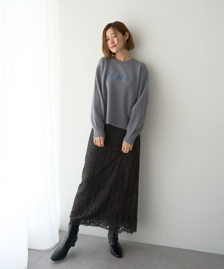 YECCA VECCA「刺繍ロゴニット」|ニット・セーター|