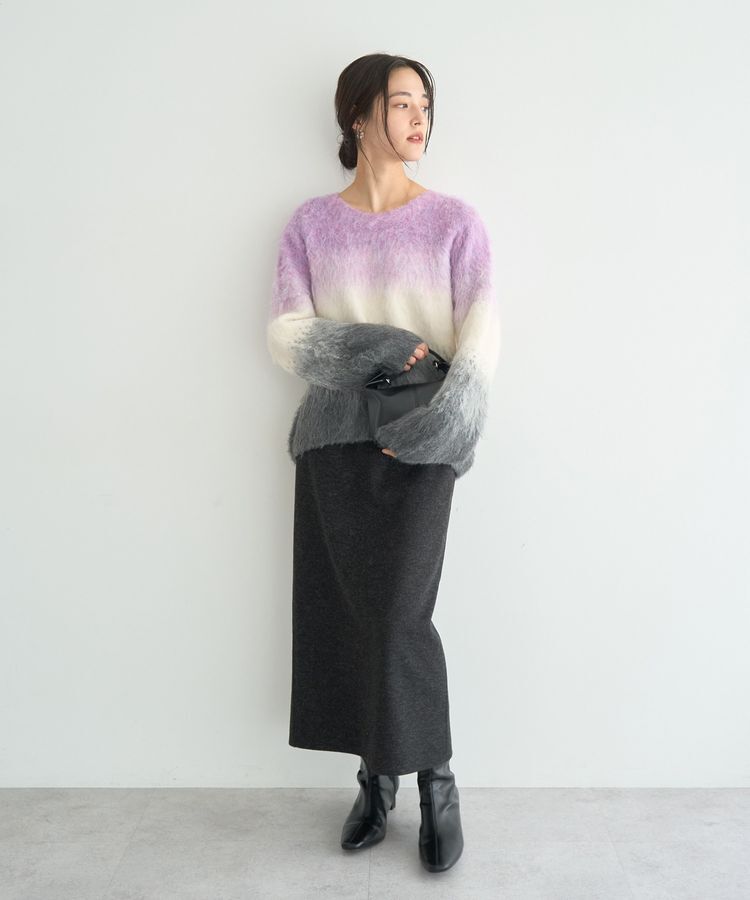 YECCA VECCA「メルトンナロースカート」|タイト|