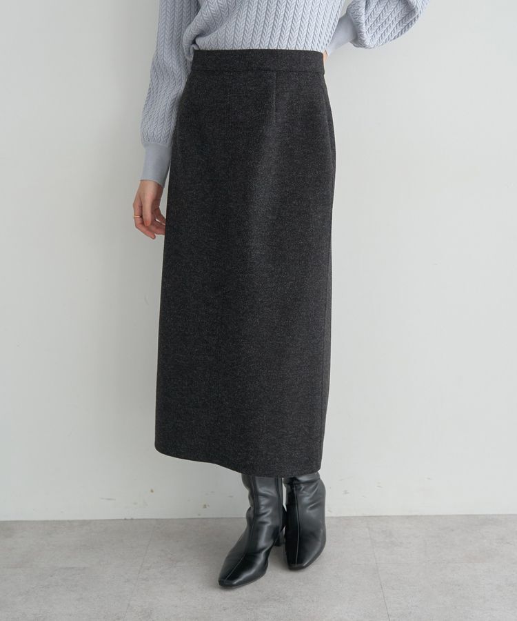 YECCA VECCA「メルトンナロースカート」|タイト|Charcoal Gray