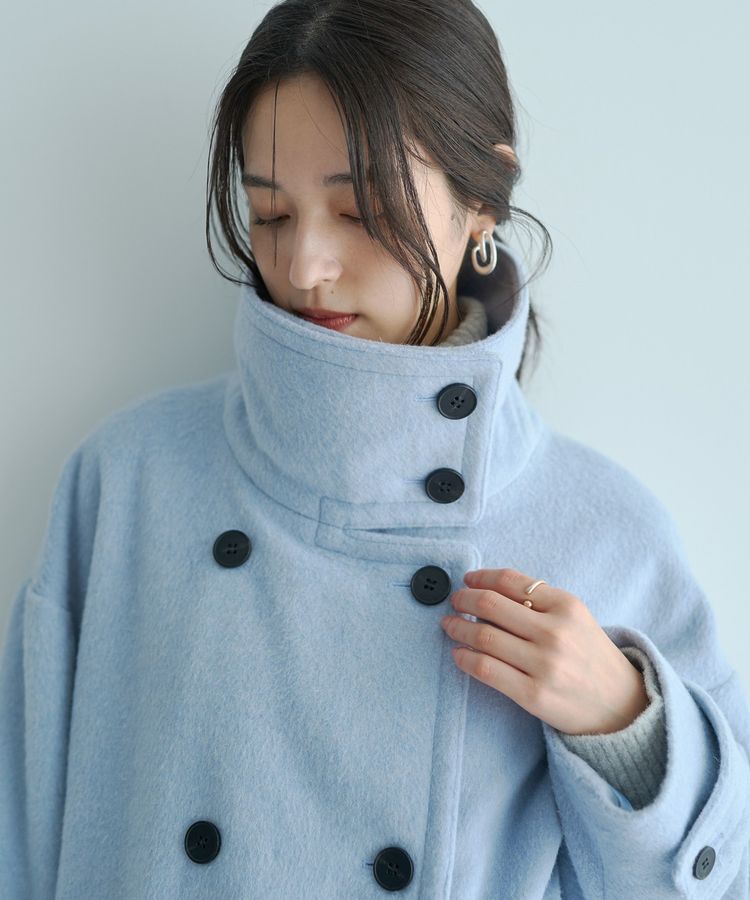 YECCA VECCA「ウール混ミドル丈スタンドカラーコート」|その他|
