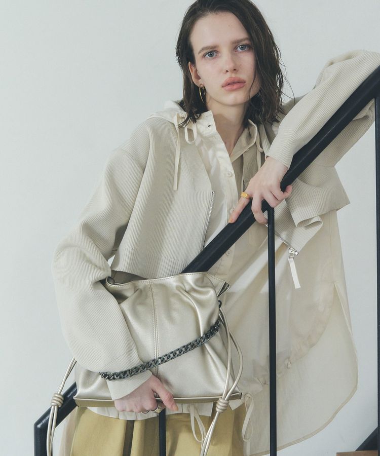 YECCA VECCA「2wayチェーンギャザーバッグ」|ハンドバッグ|Gold