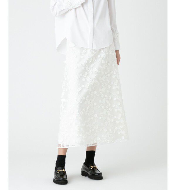 LOULOU WILLOUGHBY「【LOULOU WILLOUGHBY】オーガン刺繍スカート」|スカート|
