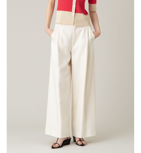 LOULOU WILLOUGHBY「【LOULOU WILLOUGHBY】トリッカーオックスワイドパンツ」|チノ|アイボリー