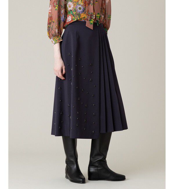 LOULOU WILLOUGHBY「【LOULOU WILLOUGHBY】ビジューアシメスカート」|スカート|