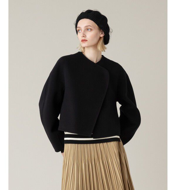 LOULOU WILLOUGHBY「【LOULOU WILLOUGHBY】シャルムビーバーリバージャケット」|ノーカラージャケット|ブラック