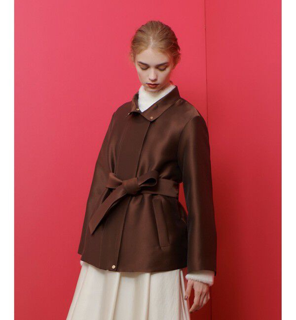 LOULOU WILLOUGHBY「【LOULOU WILLOUGHBY】シルキーダブルクロスブルゾン」|ブルゾン・スタジャン|