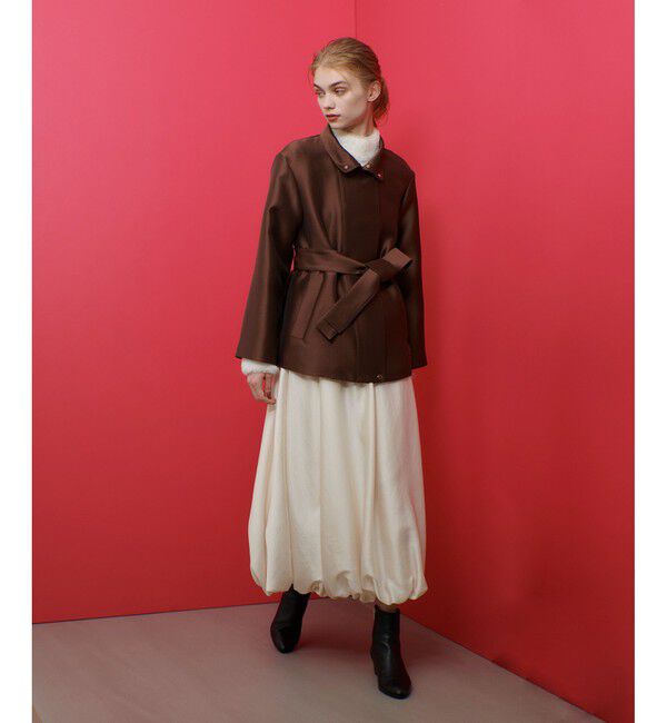 LOULOU WILLOUGHBY「【LOULOU WILLOUGHBY】シルキーダブルクロスブルゾン」|ブルゾン・スタジャン|