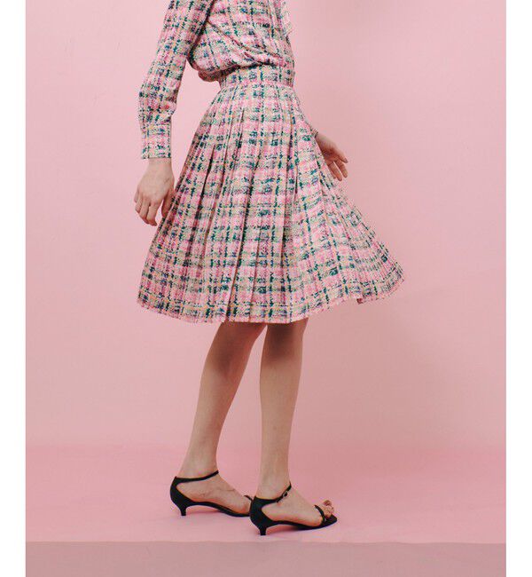 LOULOU WILLOUGHBY「【LOULOU WILLOUGHBY】チェックプリントプリーツミディスカート」|スカート|