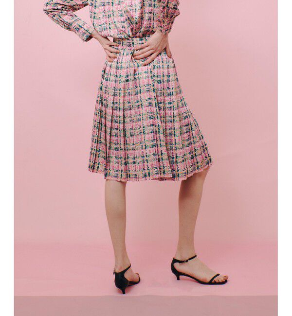 LOULOU WILLOUGHBY「【LOULOU WILLOUGHBY】チェックプリントプリーツミディスカート」|スカート|