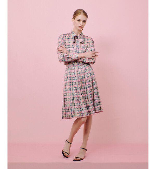 LOULOU WILLOUGHBY「【LOULOU WILLOUGHBY】チェックプリントプリーツミディスカート」|スカート|