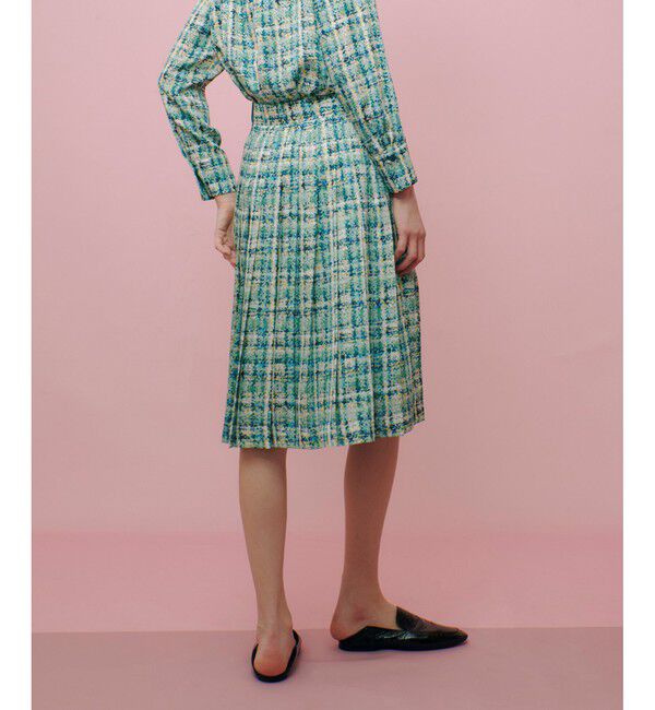 LOULOU WILLOUGHBY「【LOULOU WILLOUGHBY】チェックプリントプリーツミディスカート」|スカート|