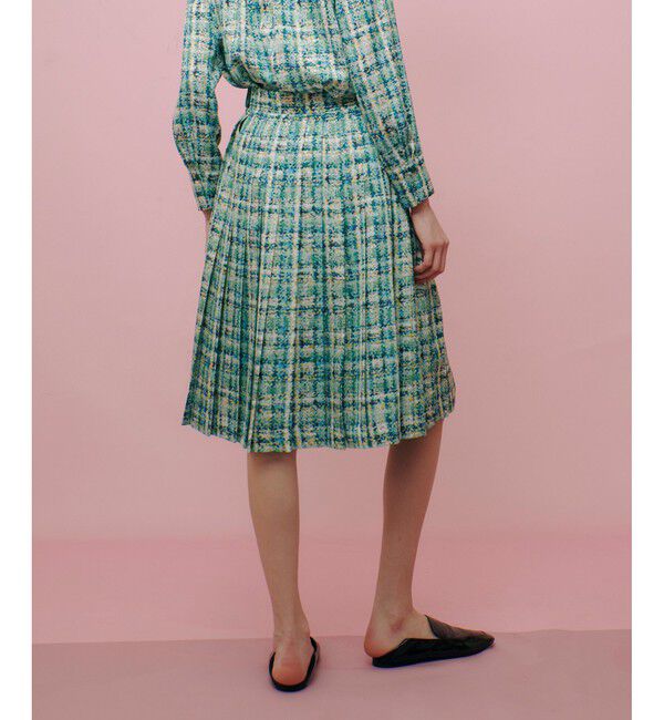 LOULOU WILLOUGHBY「【LOULOU WILLOUGHBY】チェックプリントプリーツミディスカート」|スカート|