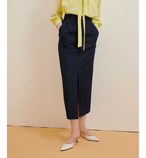 allureville「デニムライクスリットスカート」|タイト|