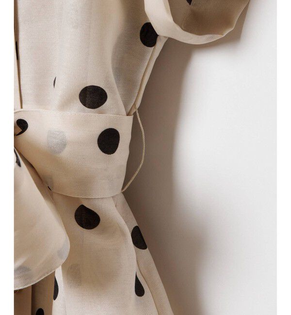 LOULOU WILLOUGHBY「【LOULOU WILLOUGHBY】オーガンドットウエストリボンワンピース」|ワンピース|