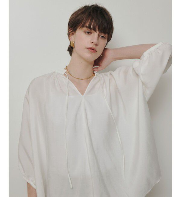 allureville「ギャザーボリュームスタンドブラウス」|シャツ・ブラウス|