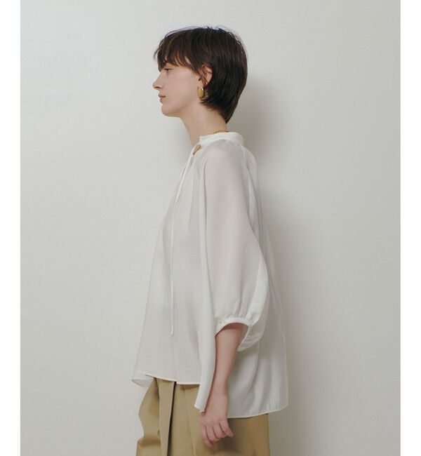 allureville「ギャザーボリュームスタンドブラウス」|シャツ・ブラウス|