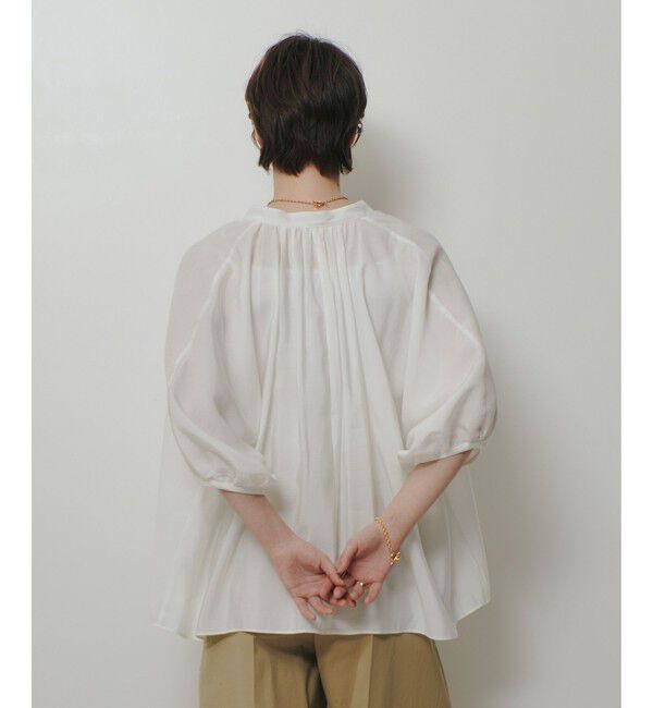 allureville「ギャザーボリュームスタンドブラウス」|シャツ・ブラウス|