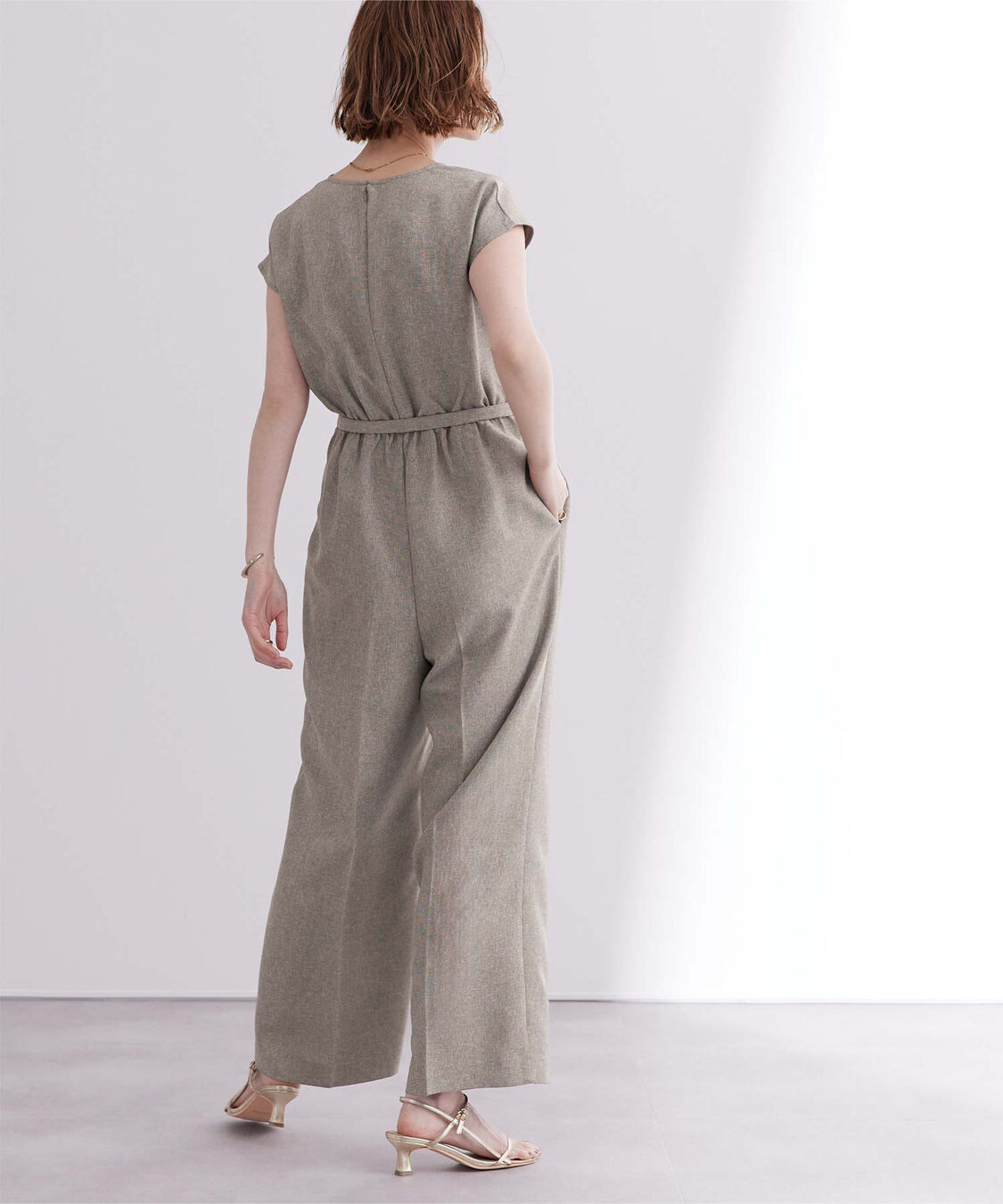 ur's「リネンライクヘンリーネックオールインワン」|オールインワン|