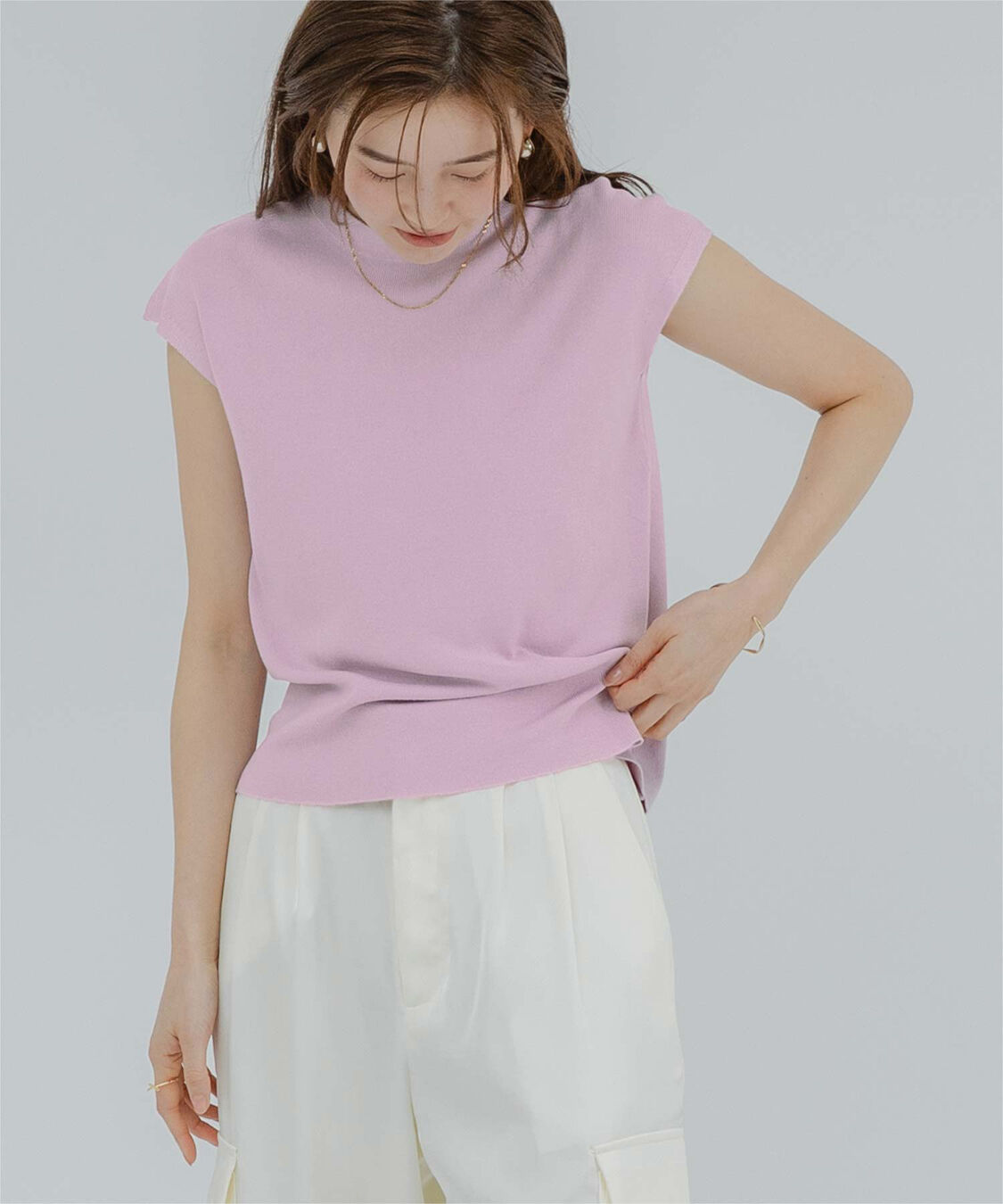 ur's「プチハイネックフレンチスリーブニット」|ニット・セーター|