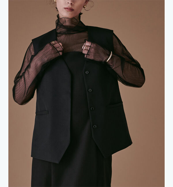 ur's「Vネックジレ/ベスト」|ベスト・ジレ|ブラック