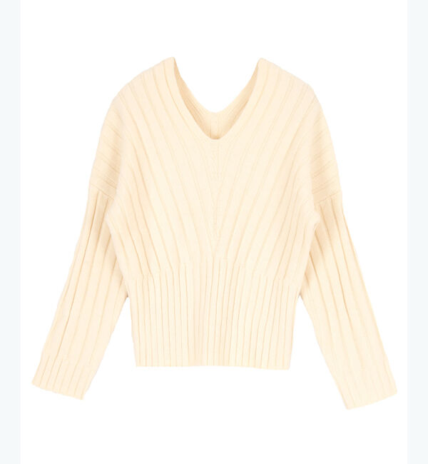 ur's「Vネックウエストシェイプワイドリブニット」|ニット・セーター|