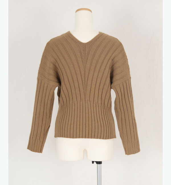 ur's「Vネックウエストシェイプワイドリブニット」|ニット・セーター|