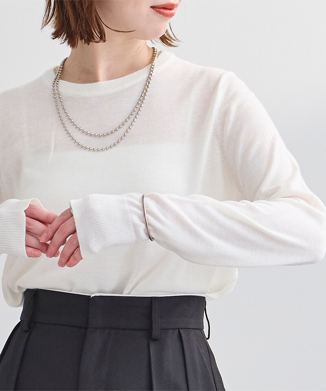 ur's「クルーネックハイゲージニット」|ニット・セーター|