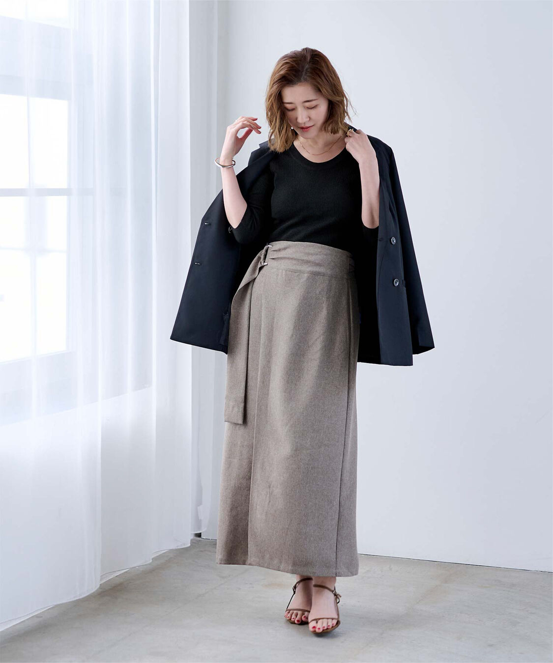 ur's「Uネックリブニット」|ニット・セーター|