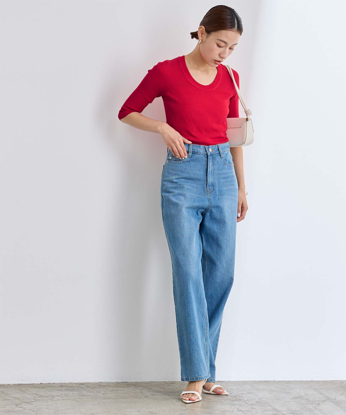 ur's「Uネックリブニット」|ニット・セーター|