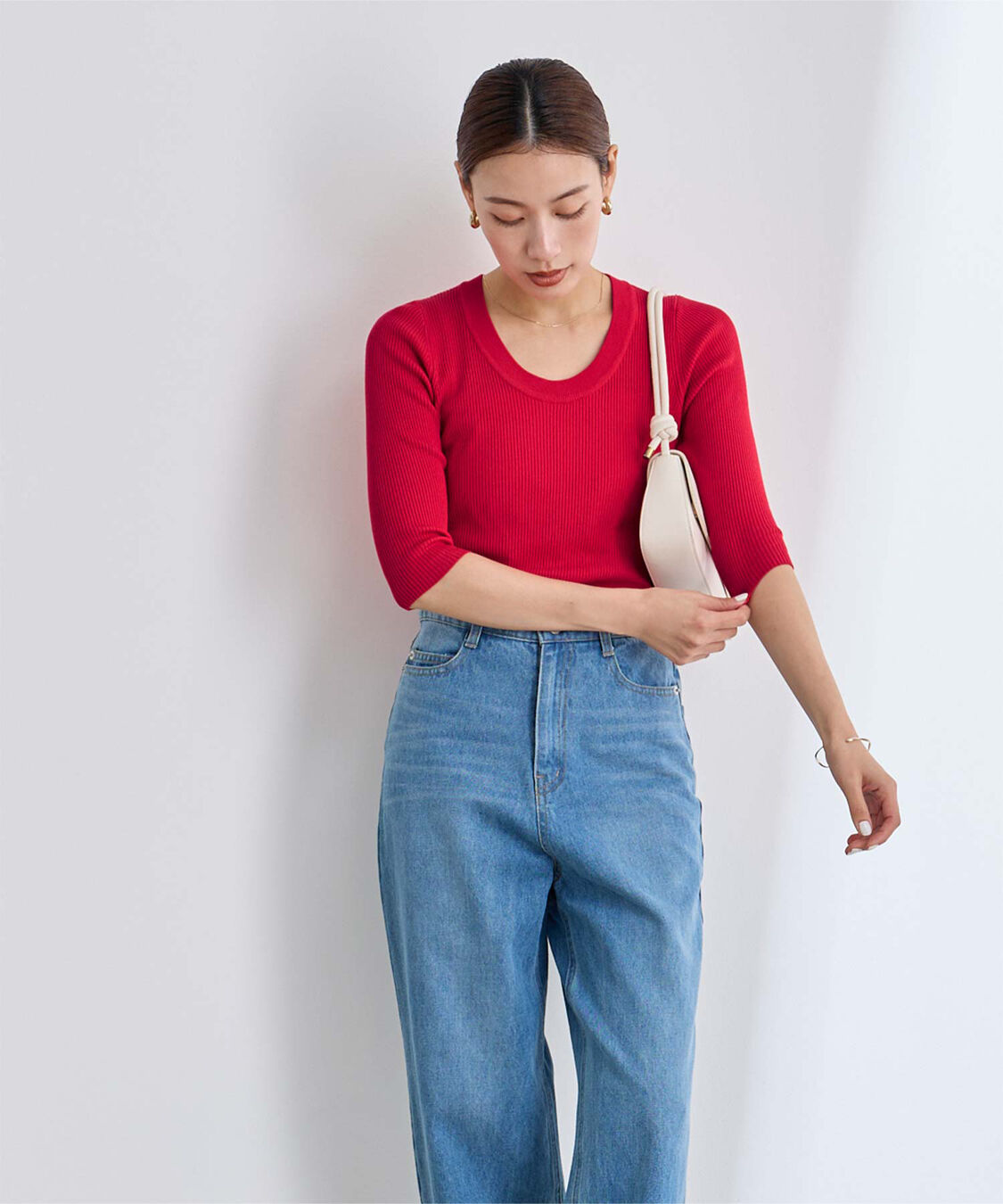 ur's「Uネックリブニット」|ニット・セーター|