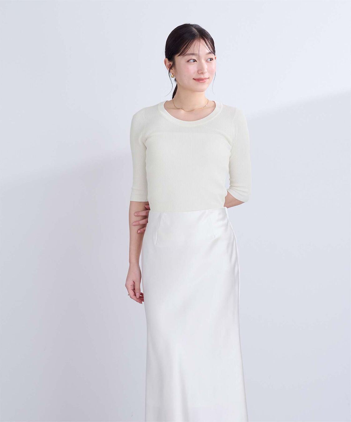 ur's「Uネックリブニット」|ニット・セーター|