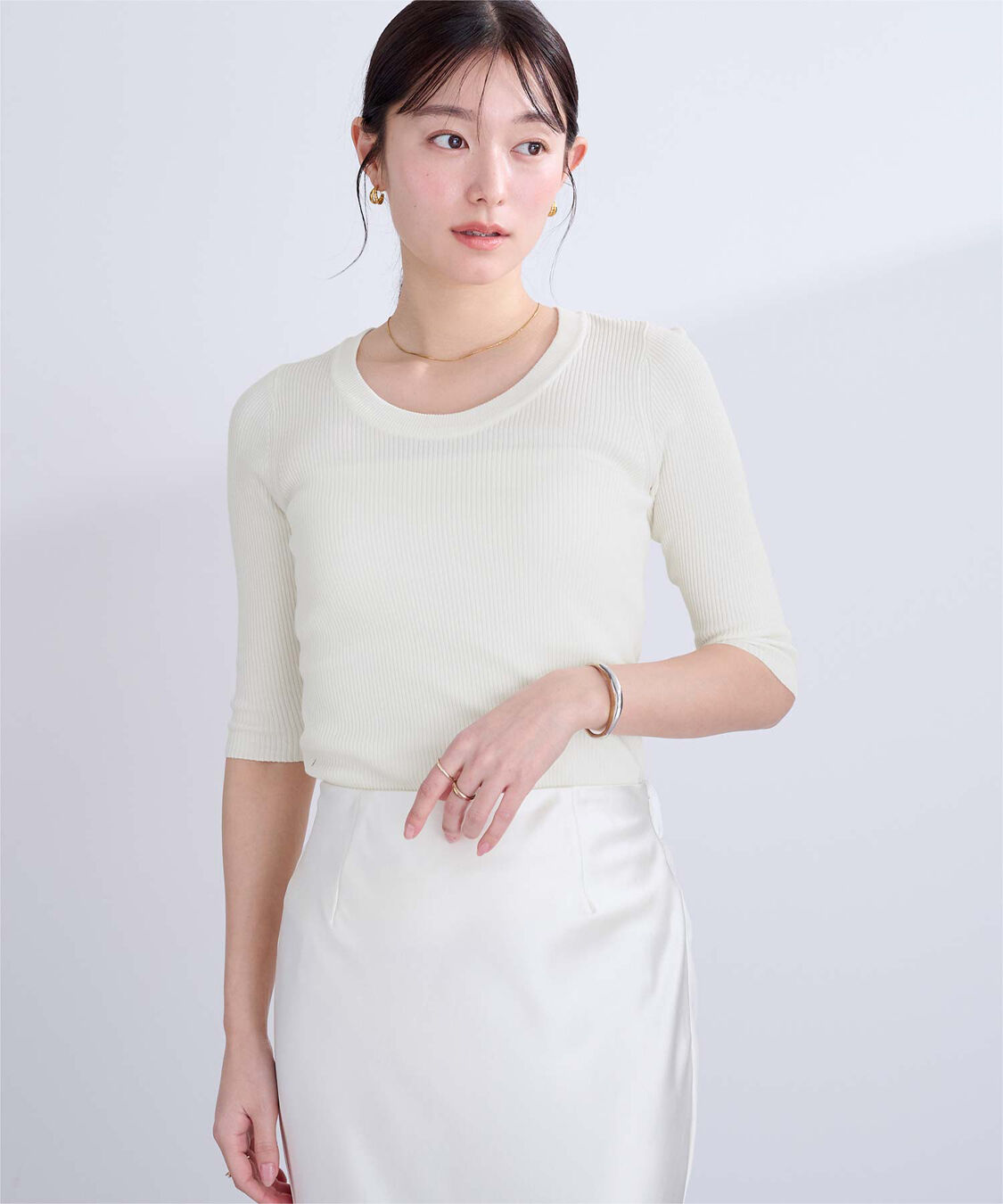 ur's「Uネックリブニット」|ニット・セーター|