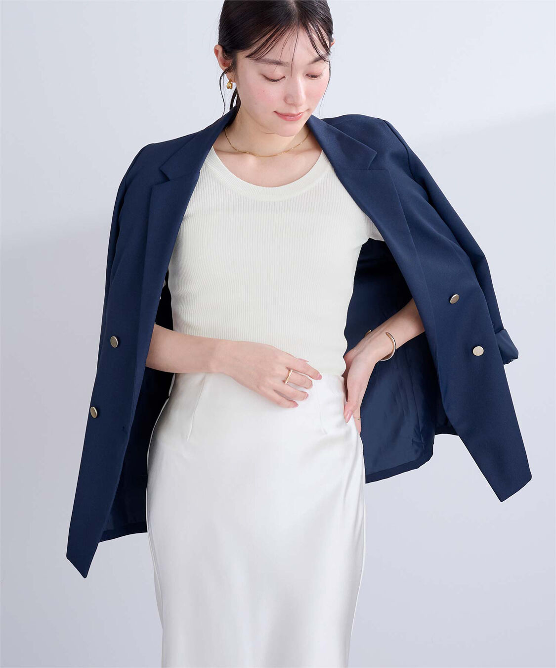 ur's「Uネックリブニット」|ニット・セーター|