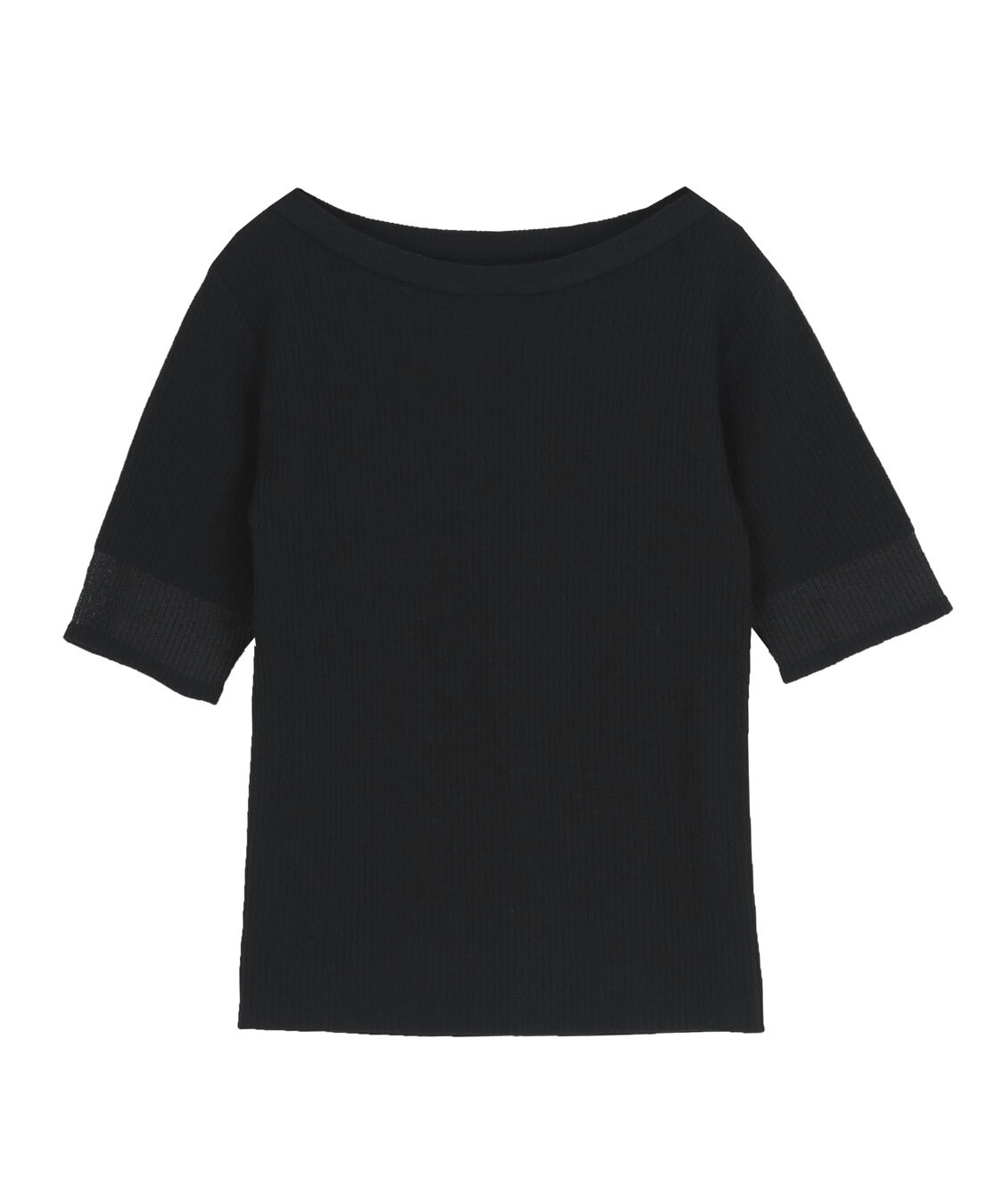 ur's「袖口シアー5分袖リブニット」|ニット・セーター|