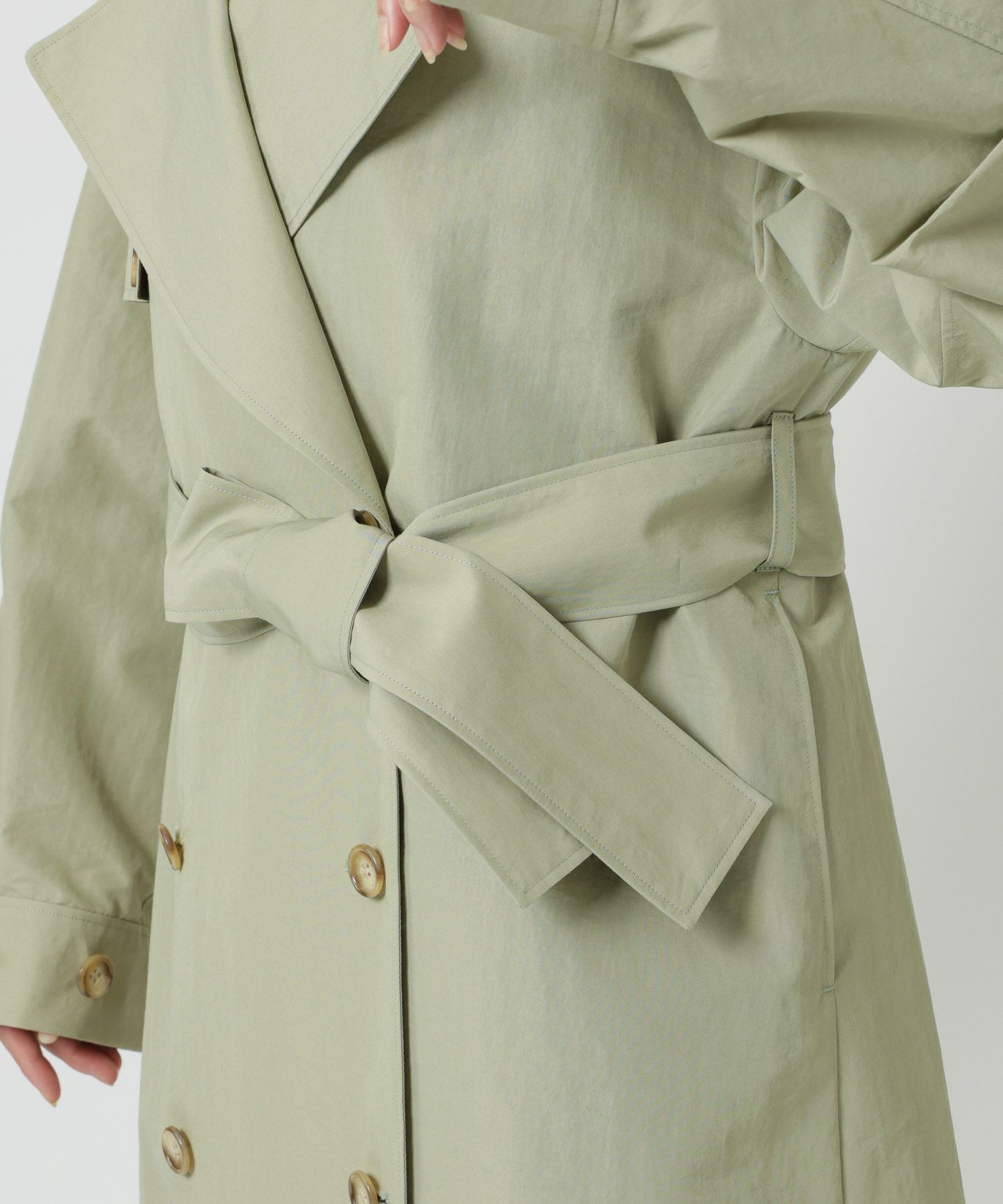 BABYLONE「コットンナイロンロングトレンチ」|トレンチコート|