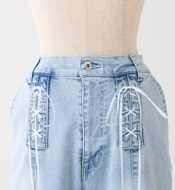  「【Denim Collection】レースアップデニムパンツ」|その他|
