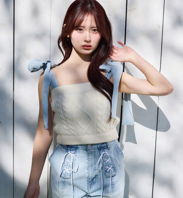  「【Denim Collection】レースアップデニムパンツ」|その他|