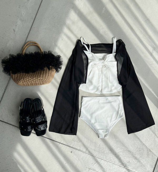  「swimwear/フロントリボン羽織りSET(4点セット)」|その他|