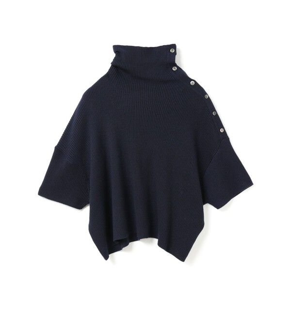 mizuiro ind「mizuiro ind アシンメトリーカラーリブプルオーバー」|ニット・セーター|