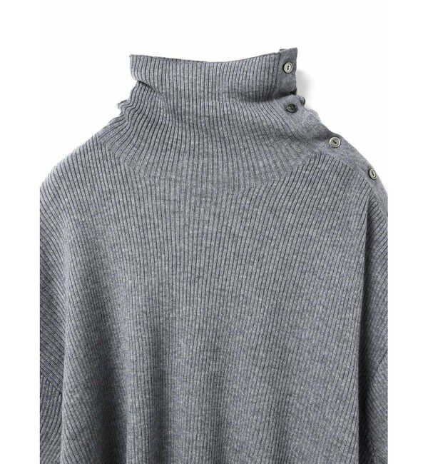 mizuiro ind「mizuiro ind アシンメトリーカラーリブプルオーバー」|ニット・セーター|