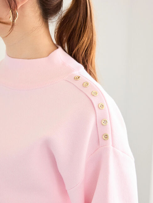 Te chichi「スタンドショルダーメタルボタンニット」|ニット・セーター|