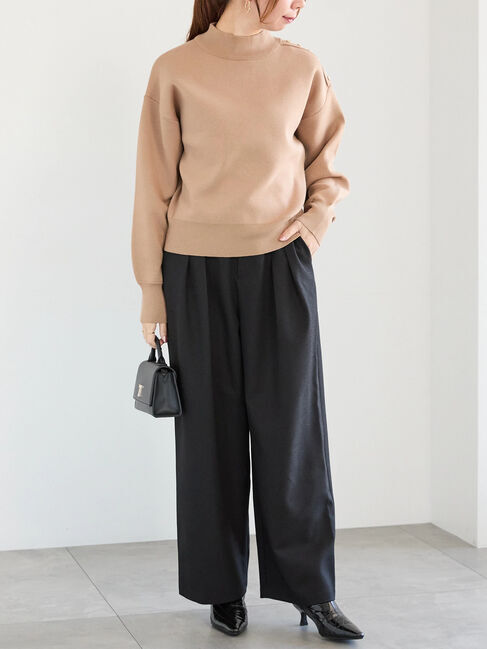 Te chichi「スタンドショルダーメタルボタンニット」|ニット・セーター|