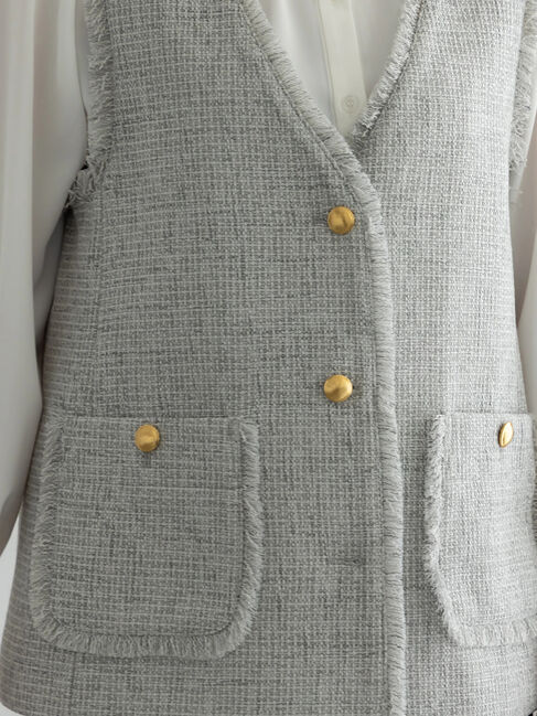 Te chichi「【セレモニーアイテム】ツイードVネックジレ」|ダウンベスト・ベスト|