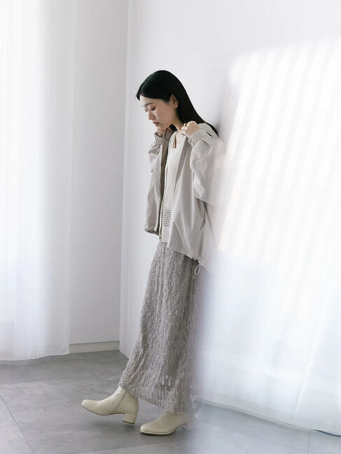 Samansa Mos2 blue「フリンジレーススカート」|スカート|