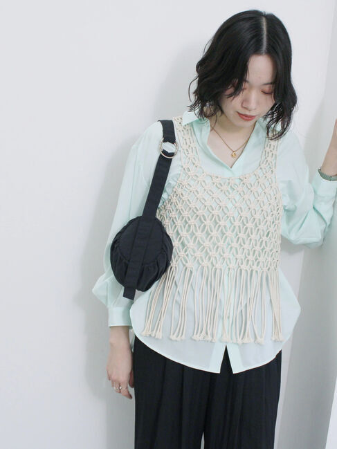 Samansa Mos2 blue「【接触冷感】マルチスタイルシャツ」|シャツ・ブラウス|